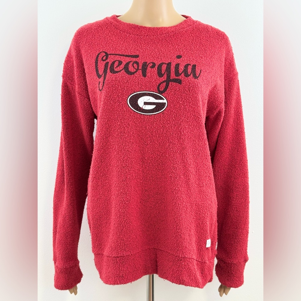 Pressbox Women’s University of Georgia Long Sleeve Comfy Terry Sweater, Size S